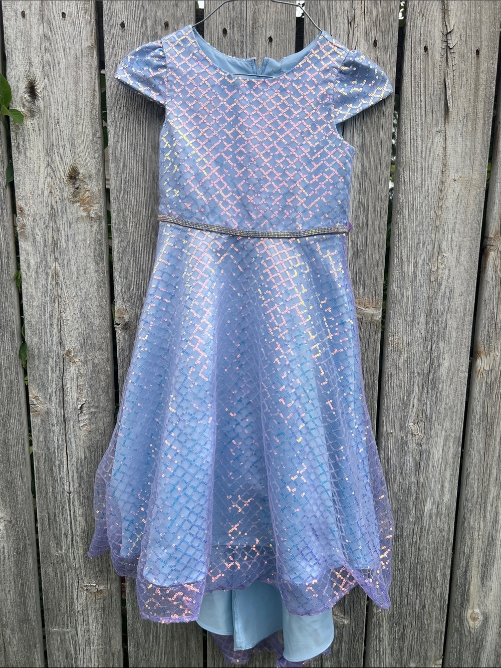 Rare Editions Lilac/blue Iridescent Party Dress
